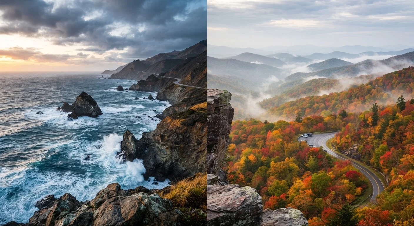 Pacific Coast Highway vs. Blue Ridge Parkway: Two Great American Road Trips Compared