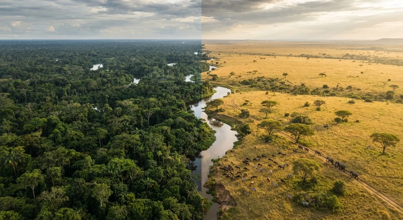 Rainforest vs. Savanna: Two Ecosystems, Two Entirely Different Rules of Survival